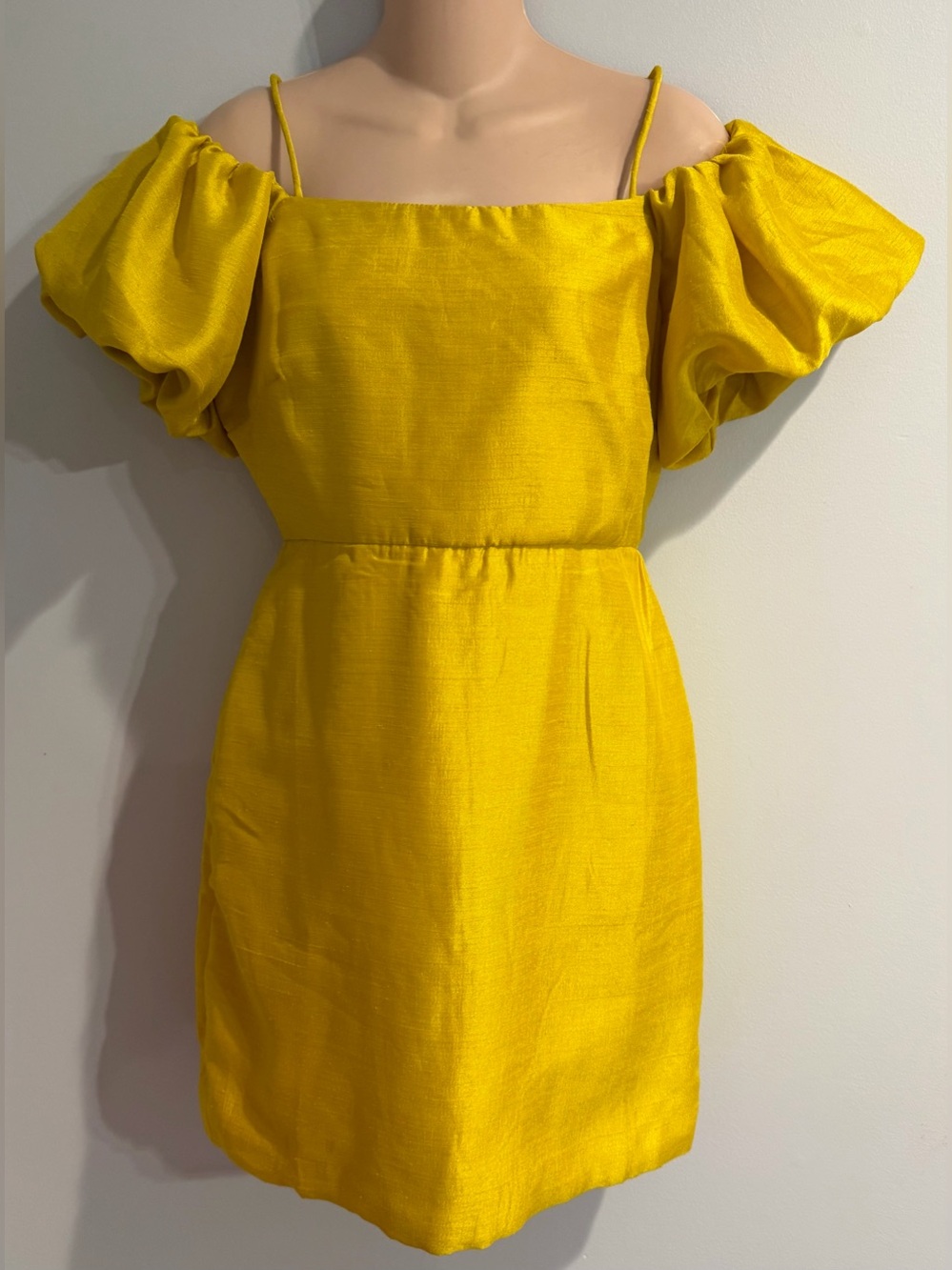 Anthropologie LET ME BE Slim Off The Shoulder Puff Sleeve Mini Dress size S - Picture 3 of 6